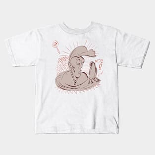 Person and pigeon Random stuff Kids T-Shirt